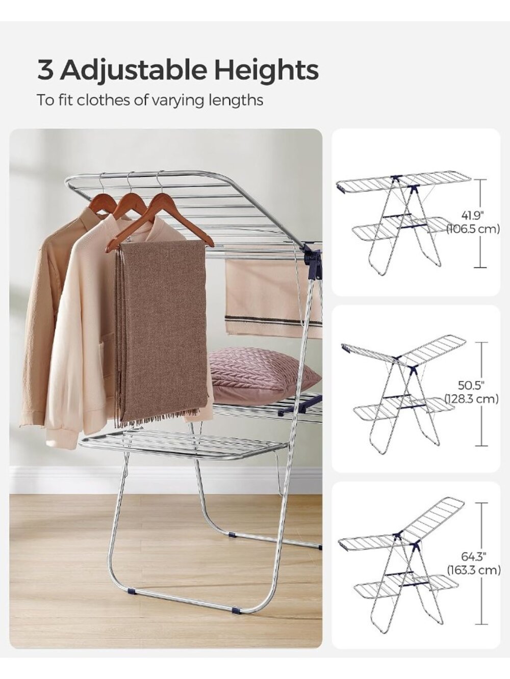 New Clothes Drying Rack, Foldable 2-Level Stee Laundry Drying Rack - Picture 6 of 9